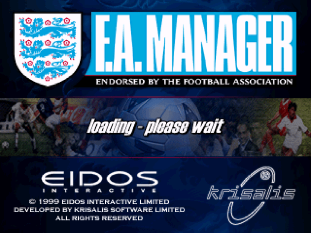 FA Manager title screen for Playstation